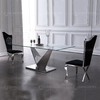 Stable OEM Tempered Glass Dining Table Rectangle 1.2mm 201 stainless steel