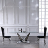 Stable OEM Tempered Glass Dining Table Rectangle 1.2mm 201 stainless steel