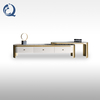 Popular style Marble Top Metal Frame TV Stand 83kg Polished Grey Color