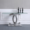 Rectangular OEM SS Console Table With Clear Tempered Glass Top Rectangular OEM SS Console Table With Clear Tempered Glass Top