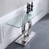 Rectangular OEM SS Console Table With Clear Tempered Glass Top Rectangular OEM SS Console Table With Clear Tempered Glass Top