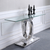 Rectangular OEM SS Console Table With Clear Tempered Glass Top Rectangular OEM SS Console Table With Clear Tempered Glass Top