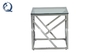 Square 55x55x55cm Stainless Steel Side Tables Clear Glass Home Furniture