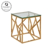 Square 55x55x55cm Stainless Steel Side Tables Clear Glass Home Furniture