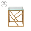 Square 55x55x55cm Stainless Steel Side Tables Clear Glass Home Furniture