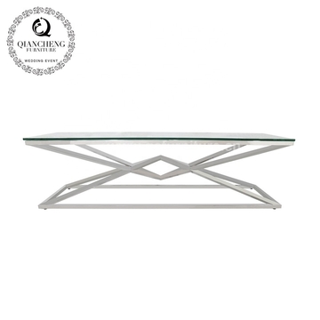 Glass Top 200x45x45cm Stainless Steel TV Stand For Living Home