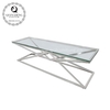 Glass Top 200x45x45cm Stainless Steel TV Stand For Living Home