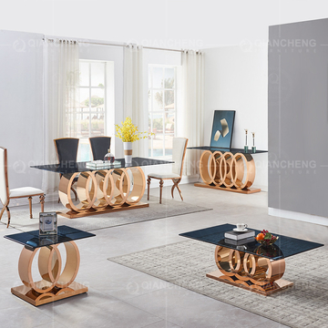 Brown Marble Top 201 304 SS Console Table Furniture for Living Room