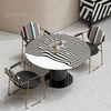 Black Metal Dia 130x75cm Marble Top Round Dining Table long lasting wear Black Metal Dia 130x75cm Marble Top Round Dining Table long lasting wear