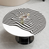 Black Metal Dia 130x75cm Marble Top Round Dining Table long lasting wear Black Metal Dia 130x75cm Marble Top Round Dining Table long lasting wear