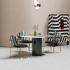 Black Metal Dia 130x75cm Marble Top Round Dining Table long lasting wear Black Metal Dia 130x75cm Marble Top Round Dining Table long lasting wear