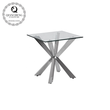 5 15mm Stainless Steel Side Tables For Living Room 35kg Modern glass top