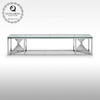 Gold Silver OEM Stainless Steel TV Stand With 12mm Tempered Glass