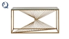 Tempered Glass 150x45x85cm SS Console Table French Style Gold Metal Legs