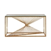 Tempered Glass 150x45x85cm SS Console Table French Style Gold Metal Legs