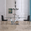 clear 0.4CBM Tempered Glass Dining Table V Shape SS201 Base For Restaurant