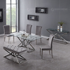 Clear Glass 151x40x75.5cm Stainless Steel Console Table French Style Console Table