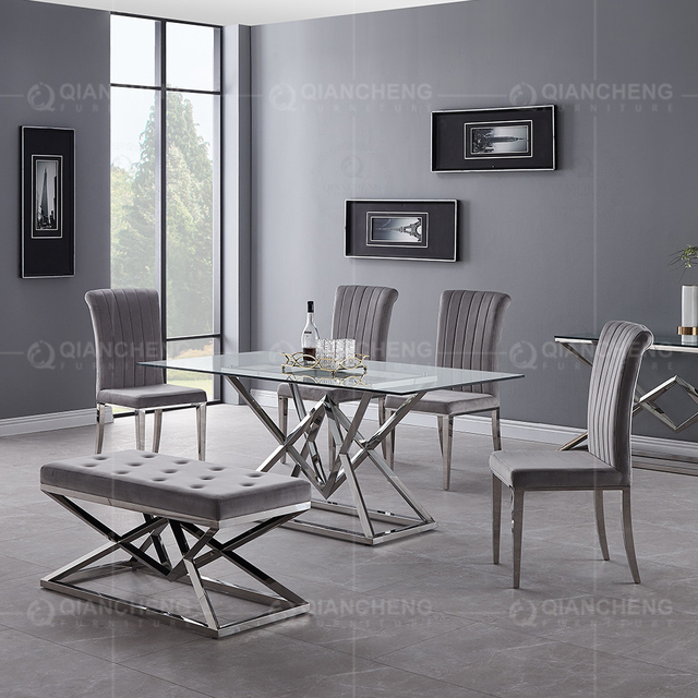 No Folded 9.5kg Stainless Steel Glass Top Coffee Table For Living Room