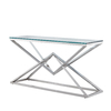 Clear Glass 151x40x75.5cm Stainless Steel Console Table French Style Console Table