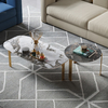 Luxury SS Coffee Table Tv Stand Natural Ivory White Marble
