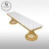 Metal 60kg Luxury TV Table For Living Room White Top Gold Frame