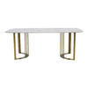 Italian 200x100x75cm Luxury Marble Dining Table Gold Stainless Steel leg