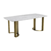 Italian 200x100x75cm Luxury Marble Dining Table Gold Stainless Steel leg