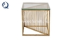 12mm Glass Stainless Steel Side Tables 49x49x51cm Golden Frame