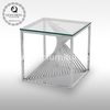 12mm Glass Stainless Steel Side Tables 49x49x51cm Golden Frame