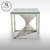 12mm Glass Stainless Steel Side Tables 49x49x51cm Golden Frame