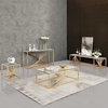 12mm Glass Stainless Steel Side Tables 49x49x51cm Golden Frame