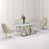 220x110x75cm Luxury Marble Dining Table White Marble Top Dining Room Table