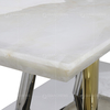 220x110x75cm Luxury Marble Dining Table White Marble Top Dining Room Table