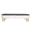 High Gloss Stainless Steel TV Stand With Drawers Mirror Brushed Finish