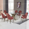 78inch Tempered Glass Dining Room Table Carbon Steel 8 Seater Dining Table