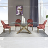 78inch Tempered Glass Dining Room Table Carbon Steel 8 Seater Dining Table
