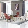 78inch Tempered Glass Dining Room Table Carbon Steel 8 Seater Dining Table