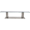 Modern 201 Stainless Steel TV Stand No Folded With 15mm Tempered Glass Top
