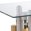 Modern 12mm Thick Tempered Glass Top Dining Table With Stainless Steel Base