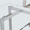 Qiancheng Stainless Steel Glass Top Dining Table 70x36x30inch No Folded
