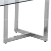 Qiancheng Stainless Steel Glass Top Dining Table 70x36x30inch No Folded