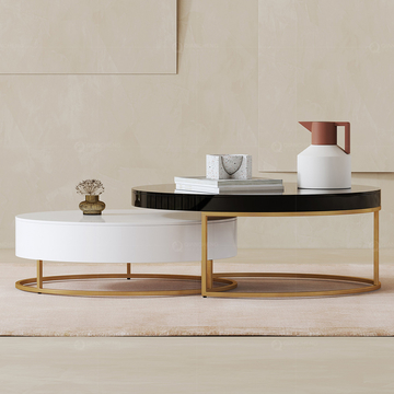 0.91m3 SS Coffee Table Sturdy Wood Top Home Tea Table