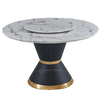 French Style 20mm Luxury Marble Dining Table 200x100x75cm Stainless Steel Frame