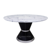 French Style 20mm Luxury Marble Dining Table 200x100x75cm Stainless Steel Frame