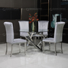 Dia 130cmx75cm Round Tempered Glass Dining Table Italian light luxury style