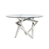 Dia 130cmx75cm Round Tempered Glass Dining Table Italian light luxury style