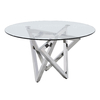 Dia 130cmx75cm Round Tempered Glass Dining Table Italian light luxury style