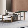 Home Furniture Living Room Coffee Table Save Space Nature Marble Stainless