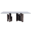 Clear 15mm Glass Dining Table And Chairs Black Stainless Steel Base Clear 15mm Glass Dining Table And Chairs Black Stainless Steel Base