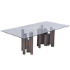 Clear 15mm Glass Dining Table And Chairs Black Stainless Steel Base Clear 15mm Glass Dining Table And Chairs Black Stainless Steel Base